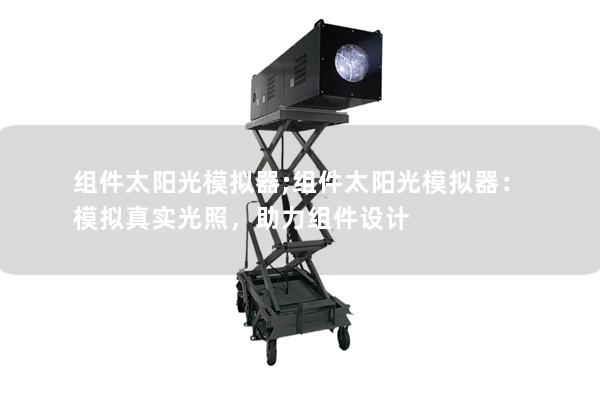 組件太陽光模擬器;組件太陽光模擬器：模擬真實光照，助力組件設(shè)計